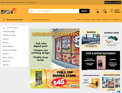 signhd printing services website