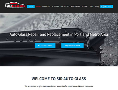 sir auto glass website